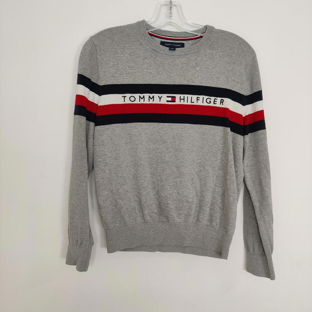 Tommy Hilfiger Men's Silver Grey Sweater Size Small